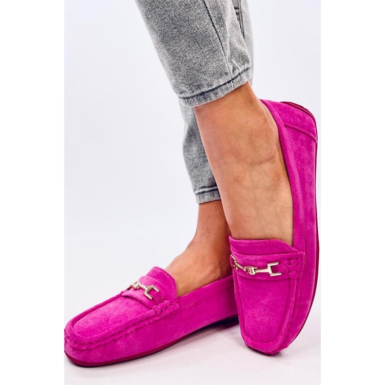 Mocassini da donna in camoscio Sourd Fuchsia rosa 1