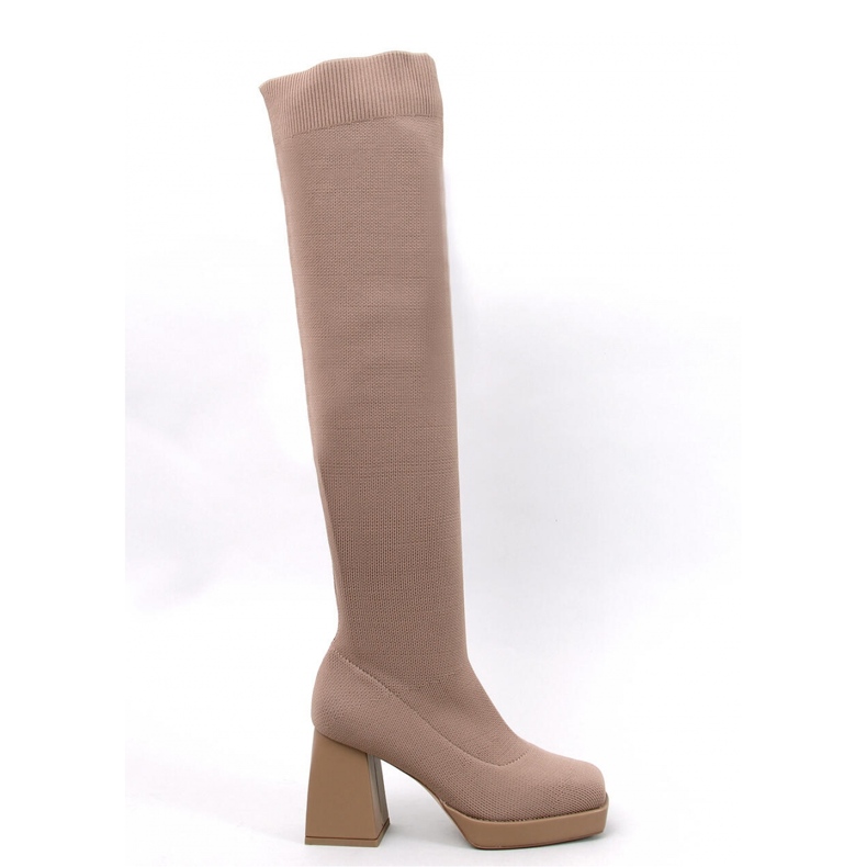 Stivaletti calzino con tacco alto Hilary Khaki - Inello marrone 1