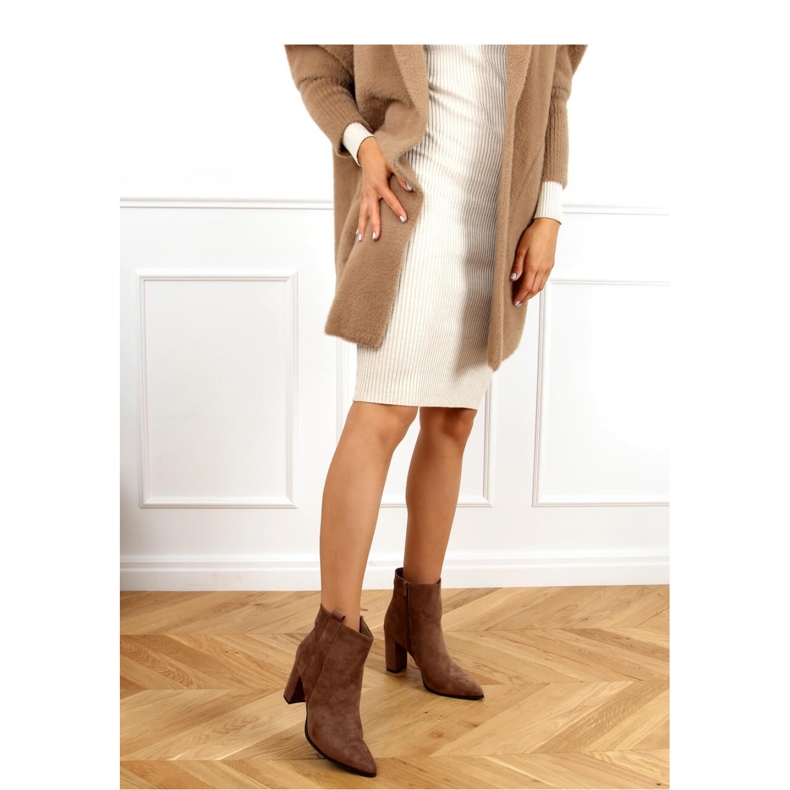 Stivaletti classici con tacco alto beige scuro RB106P Khaki - Inello 2