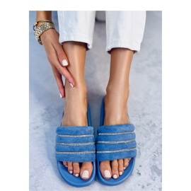 Ciabatte Lynne Blue con strass 1