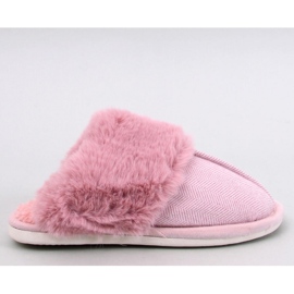 Pantofole Allens Dusty Pink a spina di pesce con pelliccia - Inello rosa 1