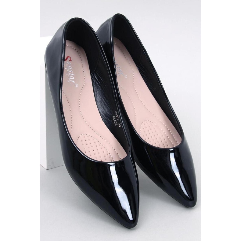 Ians Ballerine laccate nere con punta a mandorla nero 1