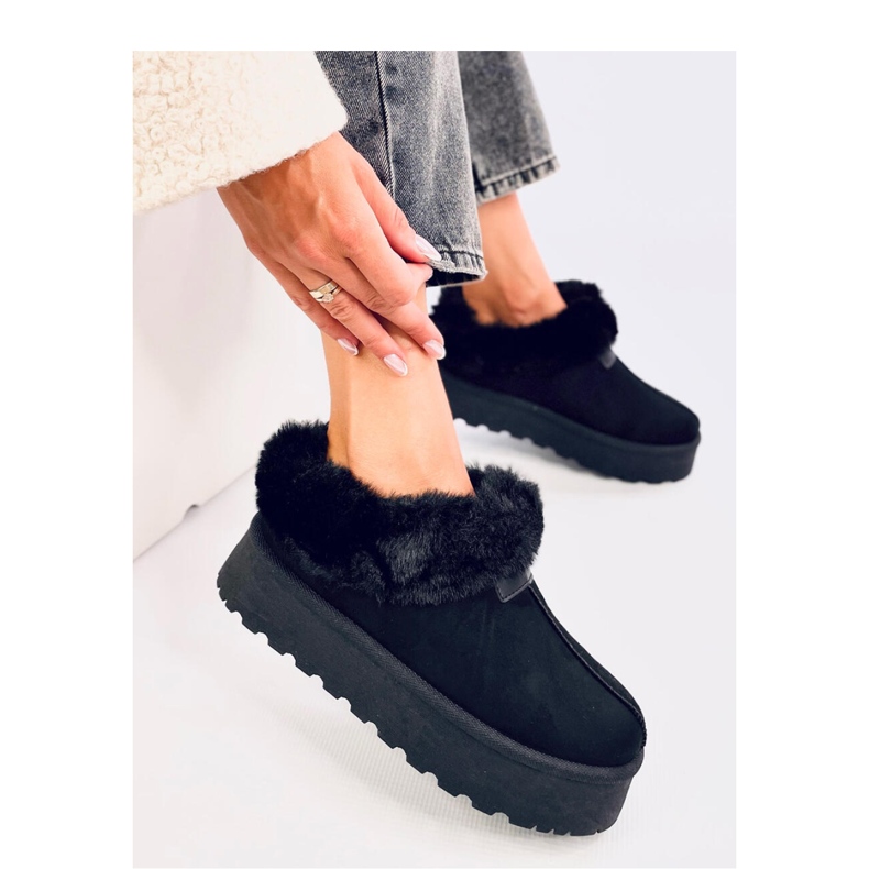 Doposci neri con pelliccia nero 2