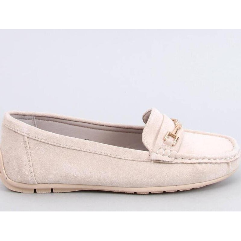 Mocassini da donna in camoscio beige 1