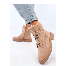 Stivaletti stringati beige 1