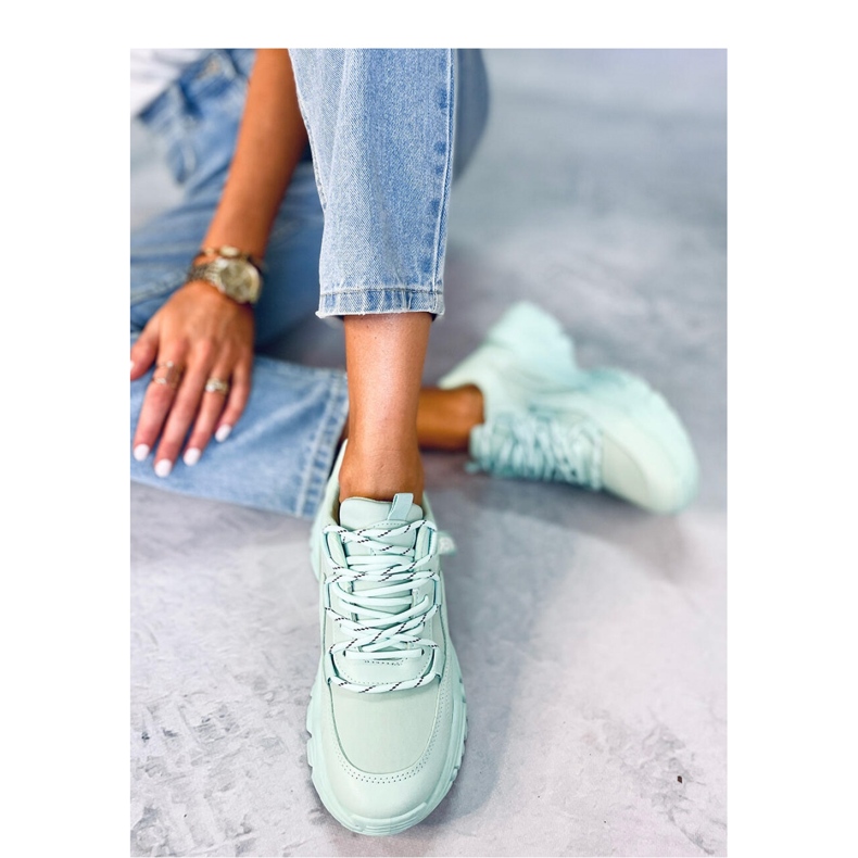 Scarpe da ginnastica con zeppa verdi verde 1