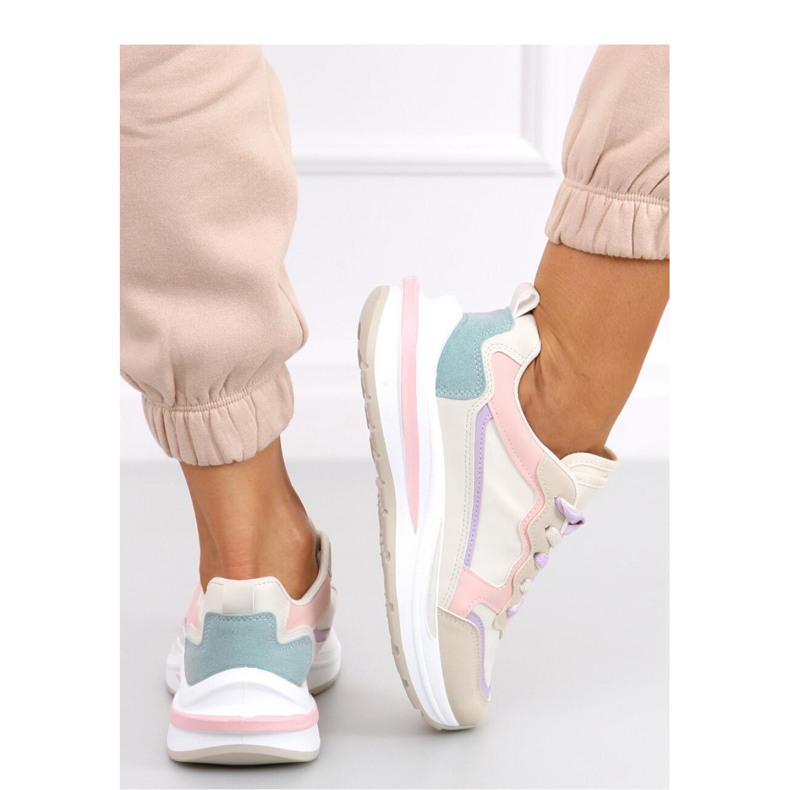 Scarpe sportive rosa beige 2