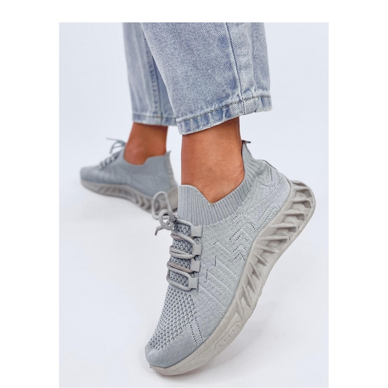 Scarpe sportive a calzino grigie grigio 2