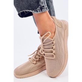 Scarpe sportive a calzino color kaki marrone 1