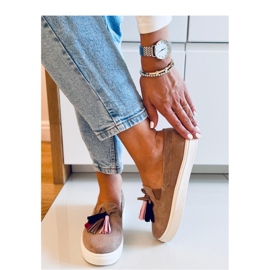 Sneakers autunnali kaki con frange beige 1