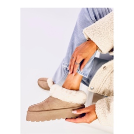 Doposci corti Yogi Khaki con pelliccia - Inello beige 1