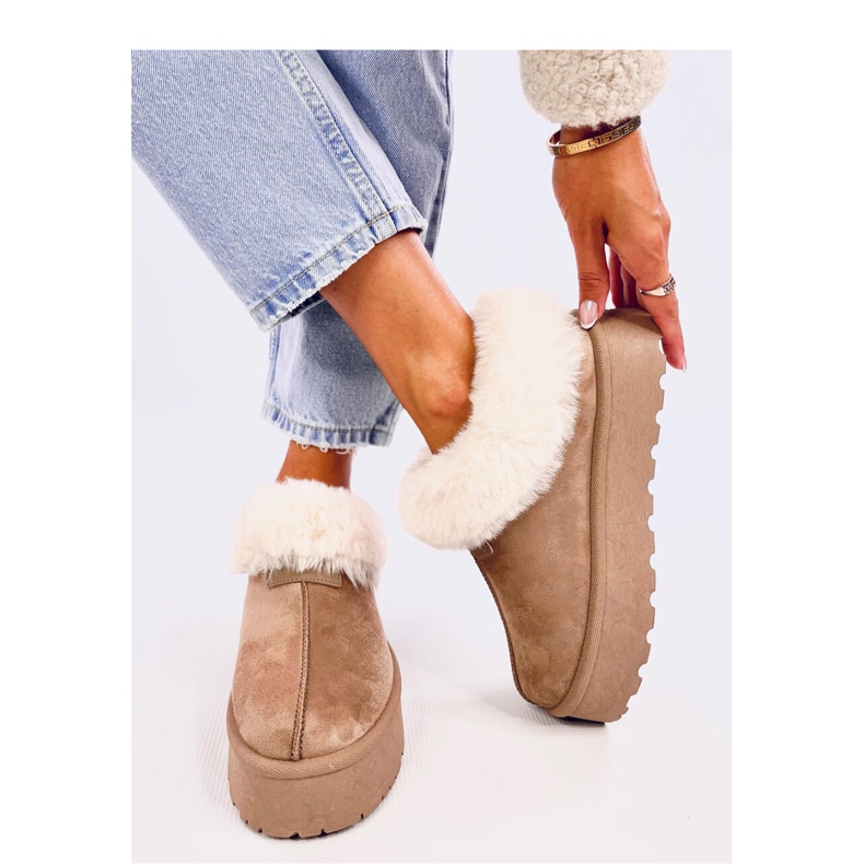 Doposci corti Yogi Khaki con pelliccia - Inello beige 2
