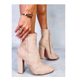 Stivaletti Rivers Khaki con tacco alto - Inello beige 2
