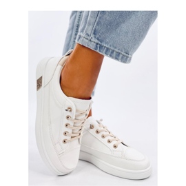 Scarpe da ginnastica da donna beige bianca 1