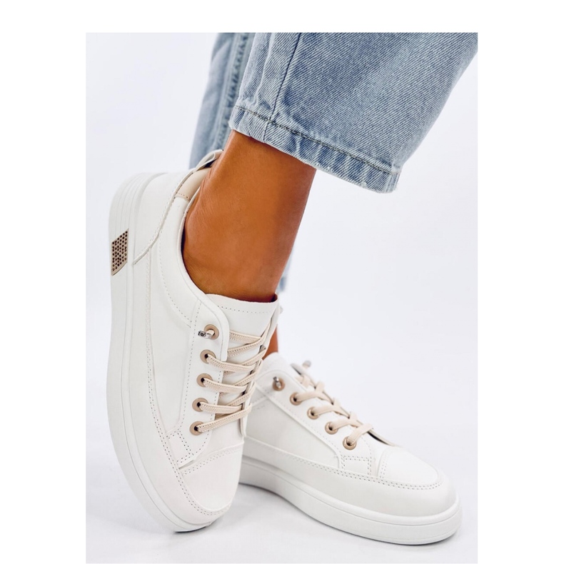 Scarpe da ginnastica da donna beige bianca 1