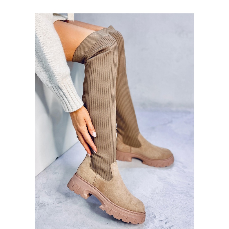 Stivali a calza Trotter Khaki - Inello marrone 2