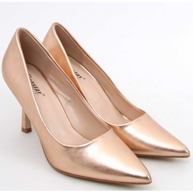 Scarpe con tacco alto da donna in pieno fiore champagne rosa 1