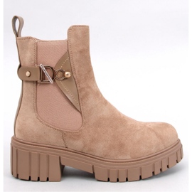 Stivaletti Chelsea con plateau beige 1