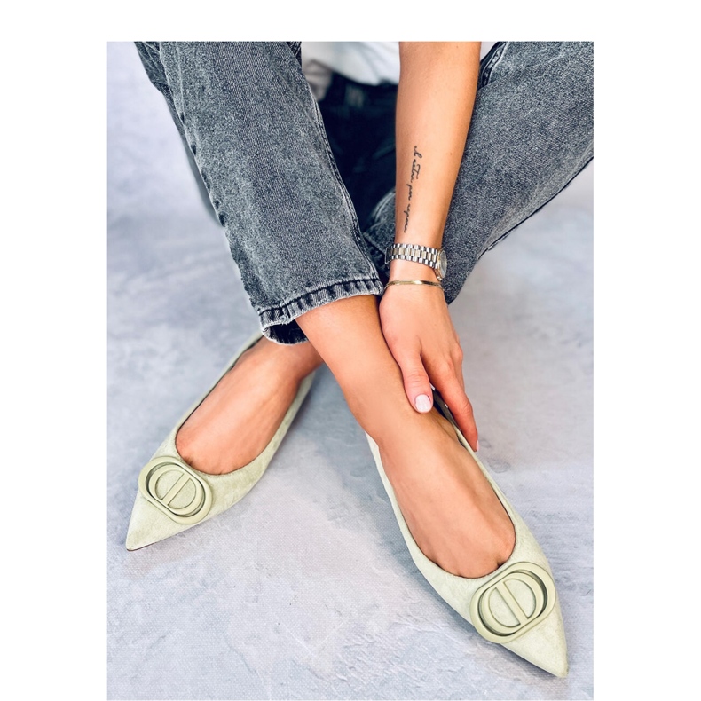 Ballerine verdi con punta a mandorla verde 1