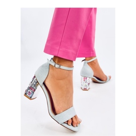 Sandali Jean con tacco e pietre blu 1