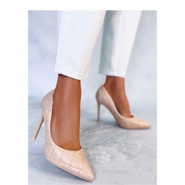 Décolleté con tacco a spillo trapuntate nude beige 1