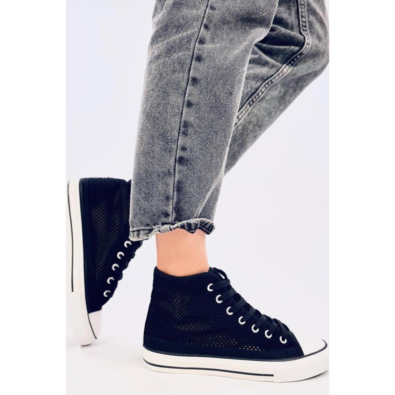Sneakers alte traforate Nere nero 1