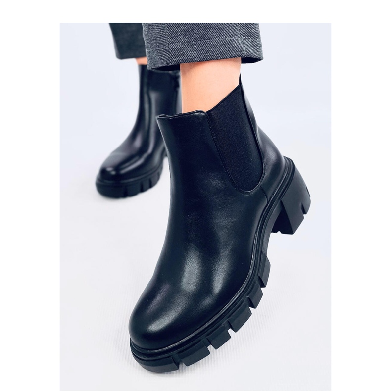 Stivaletti Chelsea con tacco largo Ledeck Black Pu - Inello nero 2