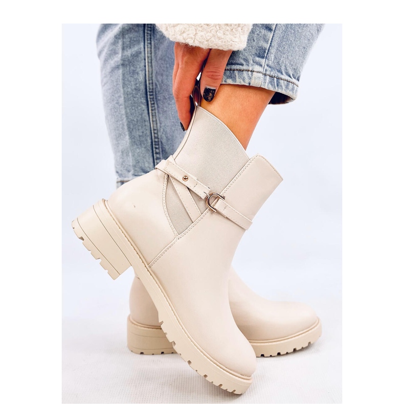 Stivaletti Chelsea beige classici da donna 1