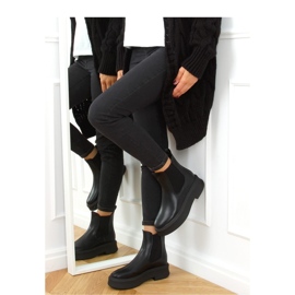 Stivaletti Chelsea neri con suola spessa NS222P Nero - Inello 2