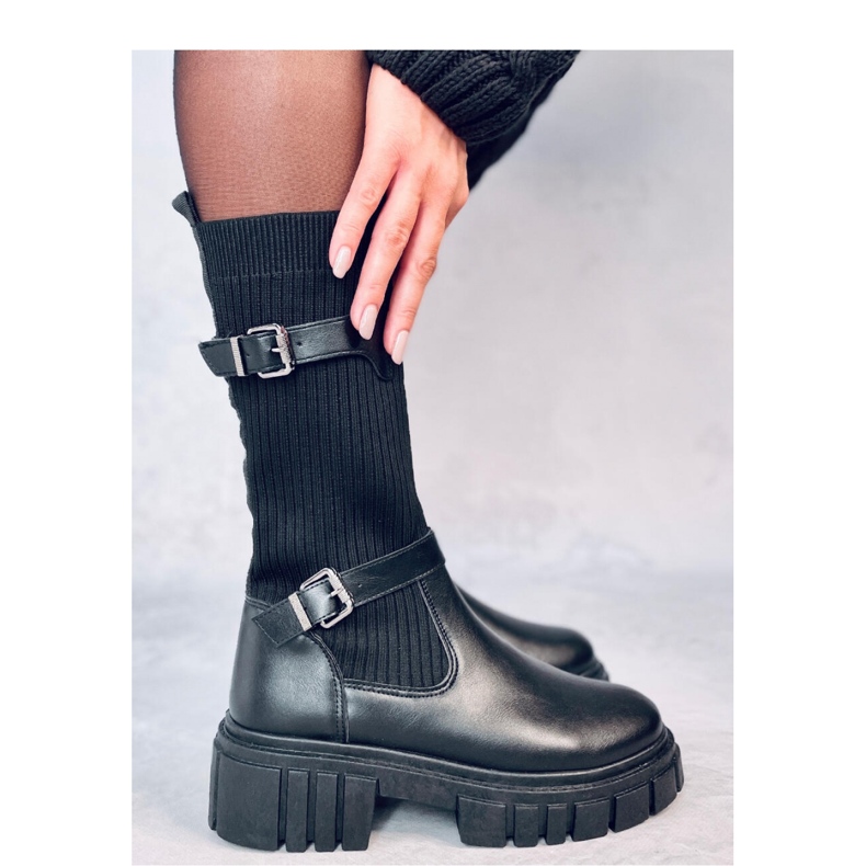 Stivali con tomaia flessibile Rhea Black - Inello nero 2