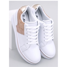 Sneakers con zeppa beige bianca 1