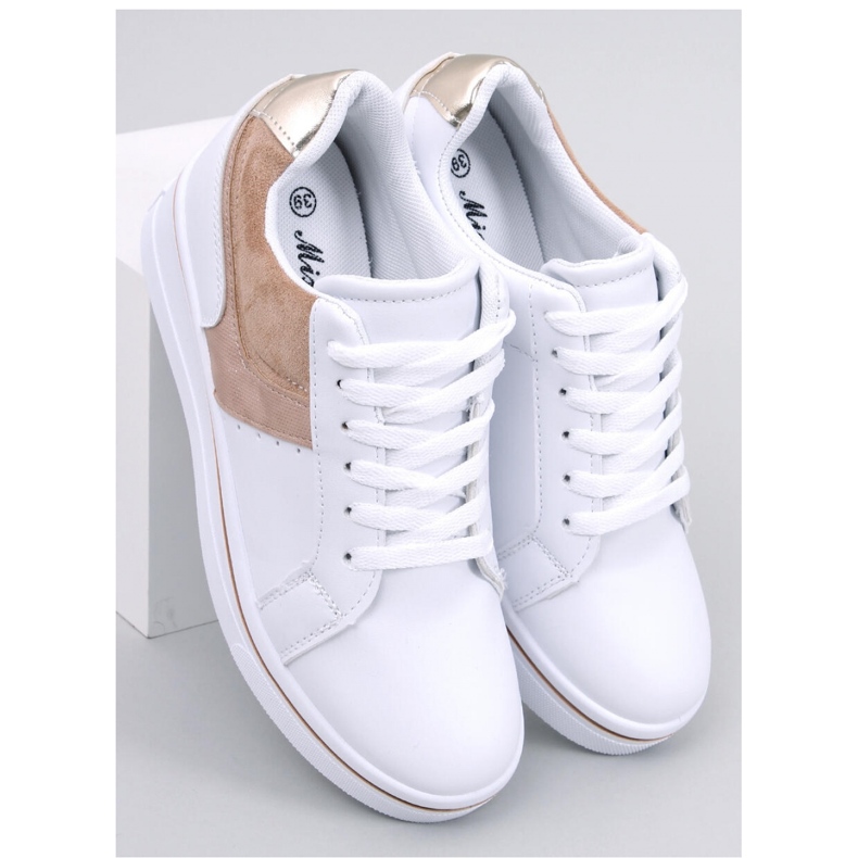 Sneakers con zeppa beige bianca 1