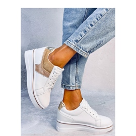 Sneakers con zeppa beige bianco 2