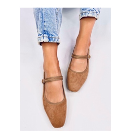 Ballerine in stile Mary Jane Khaki marrone 1