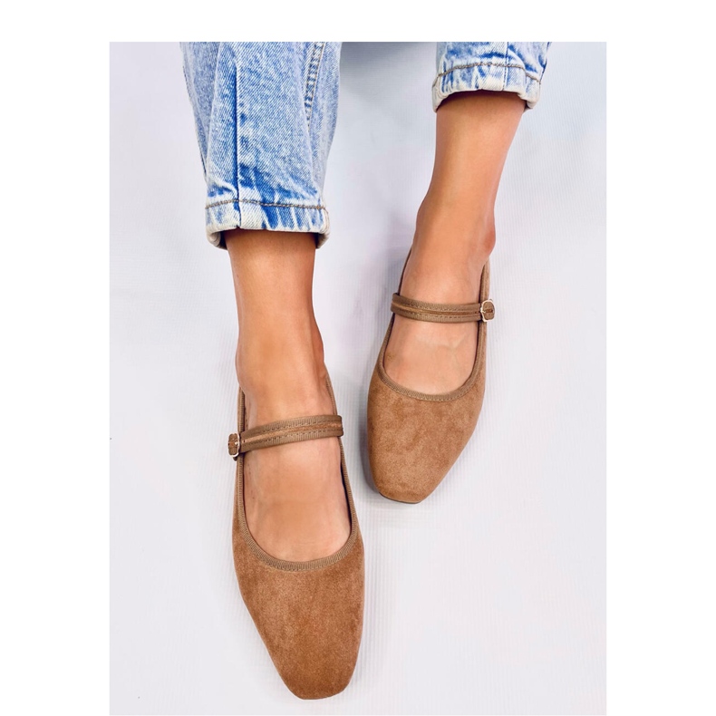 Ballerine in stile Mary Jane Khaki marrone 1