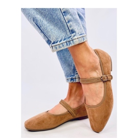 Ballerine in stile Mary Jane Khaki marrone 2