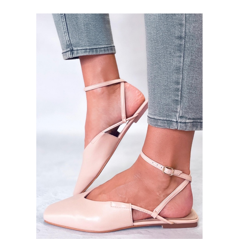 Ballerine con tacco aperto Color carne beige 1
