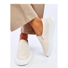 Sneaker slip-on traforate beige 2
