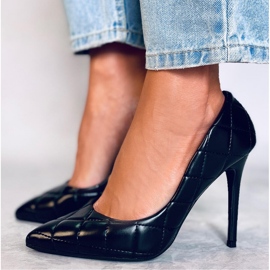 Décolleté con tacco trapuntato nero 1