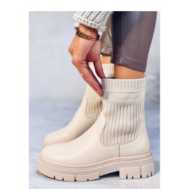 Stivaletti beige con tomaia elastica 1