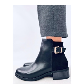 Stivaletti Chelsea da donna in camoscio fiore Gammes Nero - Inello 1
