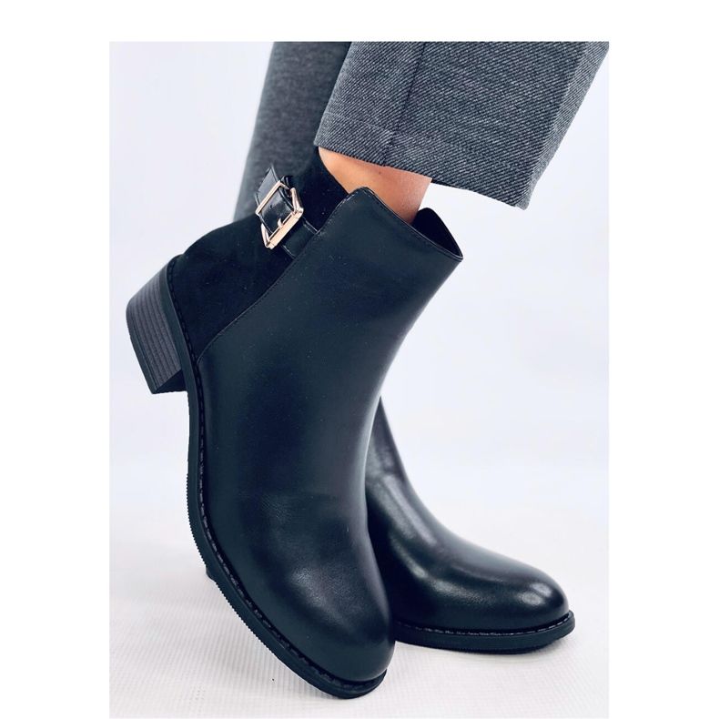 Stivaletti Chelsea da donna in camoscio fiore Gammes Nero - Inello 2