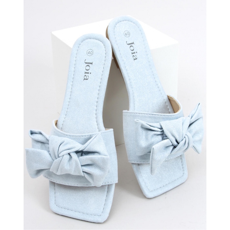 Infradito blu con suola squadrata 1