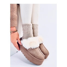 Ciabatte da neve con piattaforma Allod Khaki - Inello beige 2