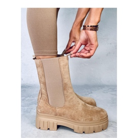 Stivali Chelsea alti kaki beige 1