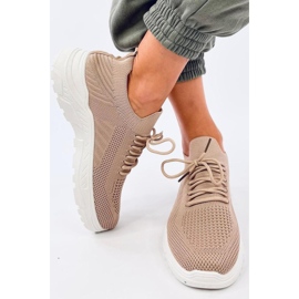Scarpe sportive a calzino color kaki marrone 1