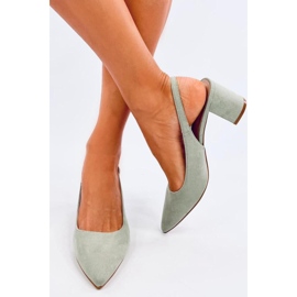 Décolleté con tacco aperto Verde 2