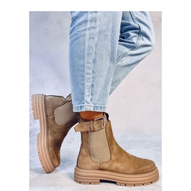 Stivaletti Chelsea da donna Carls Khaki - Inello marrone 2