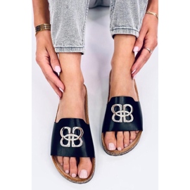 Ciabatte in sughero con zirconi Black nero 1