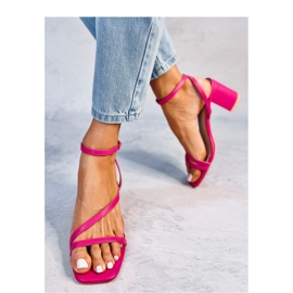 Sandali fucsia con tacco alto rosa 1